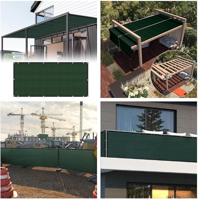 Petgrow Fence Privacy Screen 5FT X 60FT– Heavy Duty (HDPE) Outdoor Shade Mesh Cloth, 90% Blockage Fencing Shade Net Cover for Garden, Backyard, Balcony & Swimming – UV Protection, Windproof