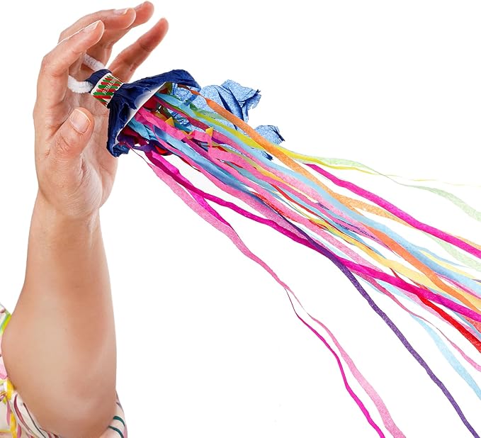 Lawei 30 Pack Throw Streamers, Colorful Hand Throw Confetti Poppers, No Mess Paper Crackers, Romantic Confetti Streamer for Wedding, Birthday, Party, Graduation, Celebrations, Party Favors