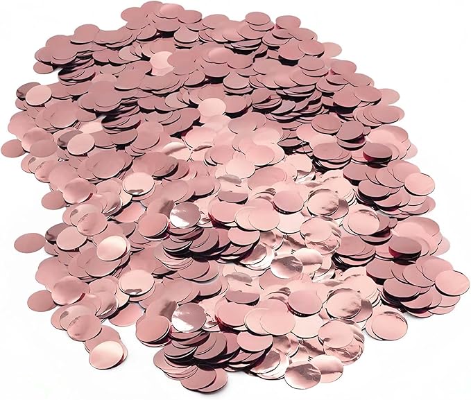 Rose Gold Metallic Foil Confetti 8000 Pcs Shiny Round Table Confetti for Fill Balloon Wedding Graduation Party Decorations,60g of pack