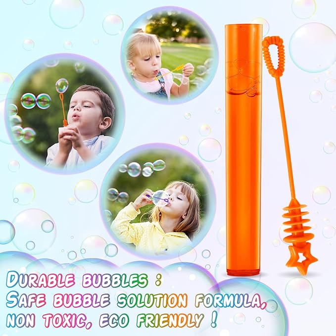500 Pcs Mini Bubble Wands in 10 Colors, Bulk Party Favors for Kids, Themed Birthday, Christmas, New Year, Valentine, Carnival, School Classroom Prizes for Boys & Girls, Ideal Goodies Bags Stuffers