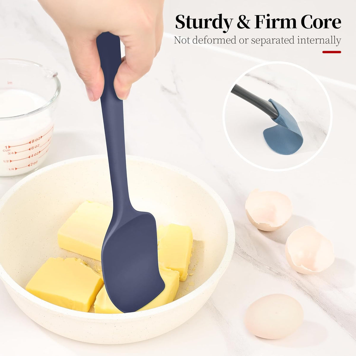 600ºF Heat Resistant Spatulas, High Heat Food Safe Semless Kitchen Silicone Spoon Spoonula Scraper Set for Cooking Baking Mixing Scraping Stirring