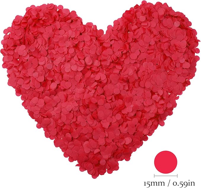 0.5LBS Confetti, Red Biodegradable Confetti - Rectangular Fluttering Tissue Paper Confetti for Cannon and Launcher use – Parties, Concerts and Weddings for Events (0.5LBS red)