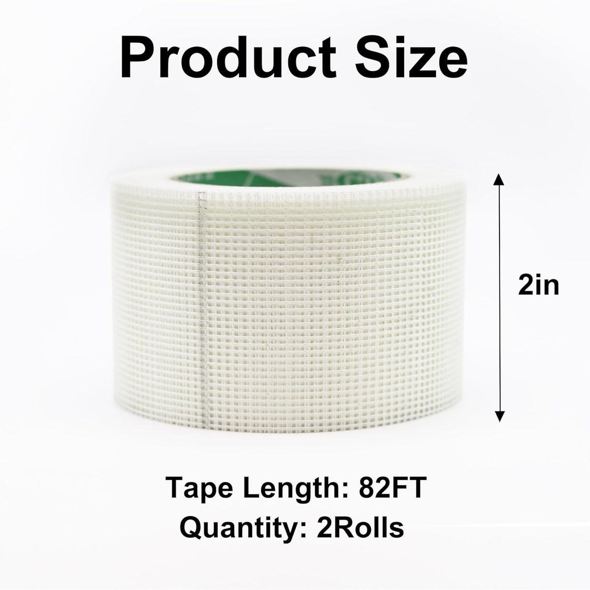 2 Rolls Drywall Repair Joint Tape, 2 Inch x 164FT, Self-Adhesive Drywall Mesh Patch for Crack Repair (2)