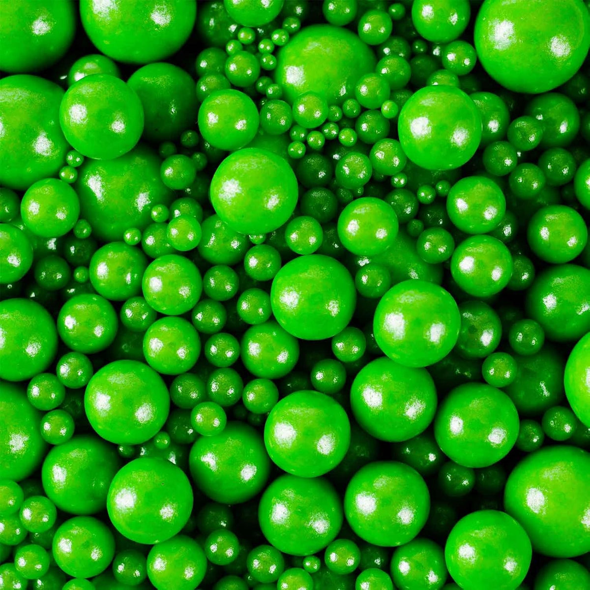 Kasvan Christmas Green Pearl Sugar Sprinkles - Edible Candy Pearls 130g/4.58 Oz, Mix Size, Baking Cake Decorations