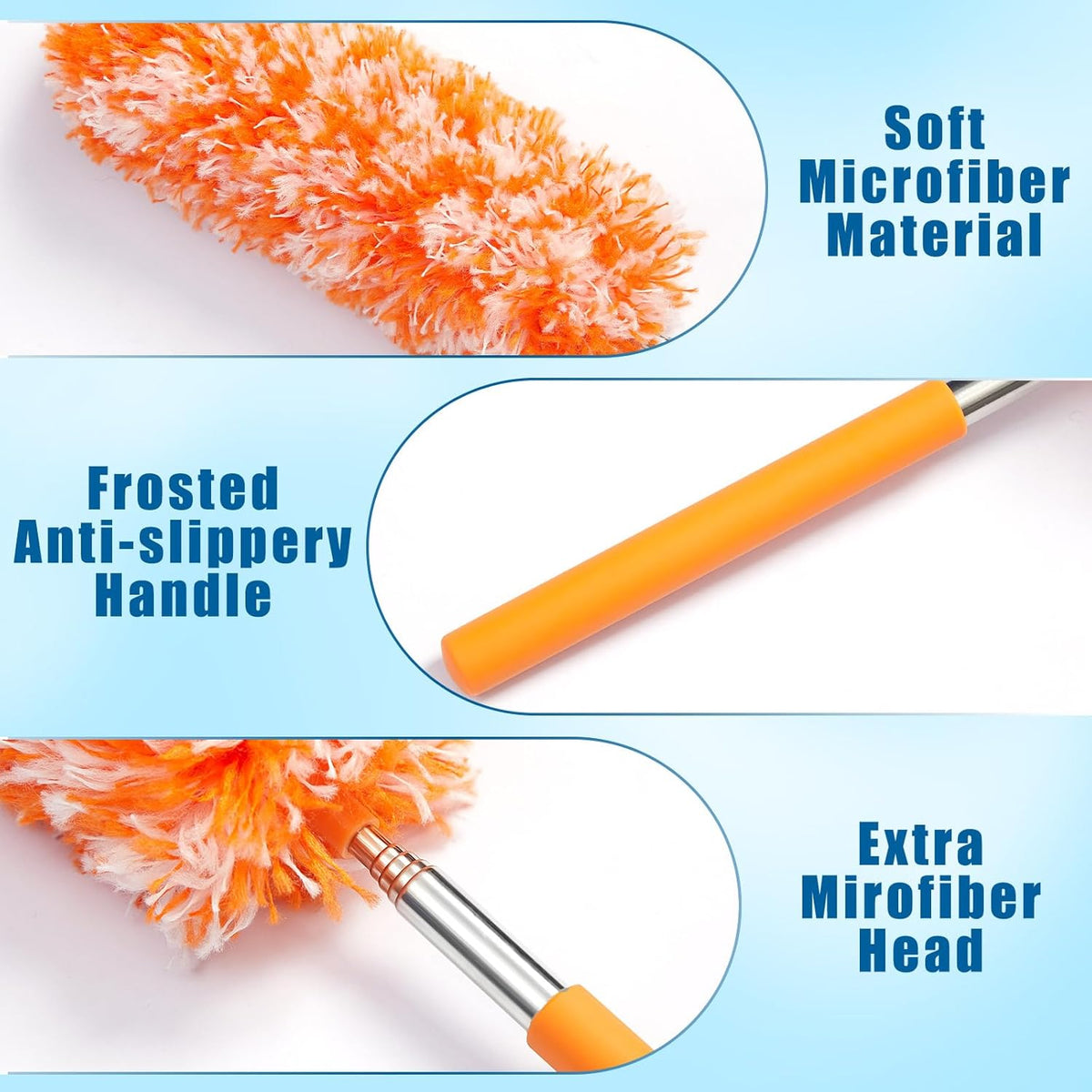 Tanlade 36 Pcs Microfiber Feather Duster for Cleaning 13-31 Inch Extendable Cobweb Dusters Ceiling Fan Duster Washable Bendable Tool for Office Car Window Furniture (Bright Color)