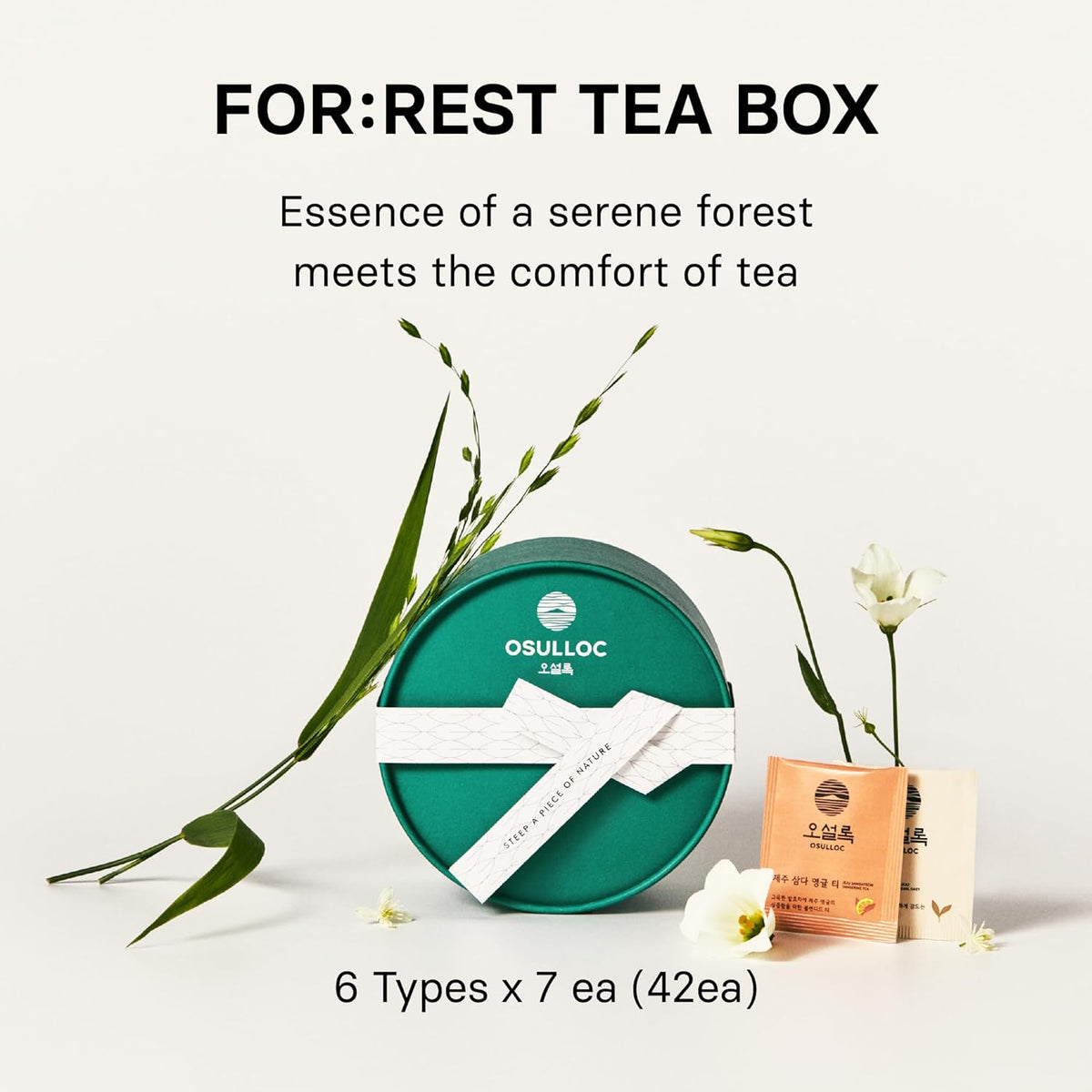 Osulloc For:rest Tea Box (36 Count, 6 Types x 6ea,) Exquisite & Unique Gift idea For Tea Lover, Variety Gift Box Sampler