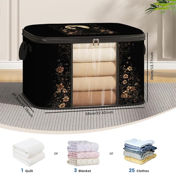 3pcs comforter blanket clothes sheet towel sweater pillow plush underbed storage,linen closet organization containers for bedroom,clear window storage tote bag,extra large portable moving boxes
