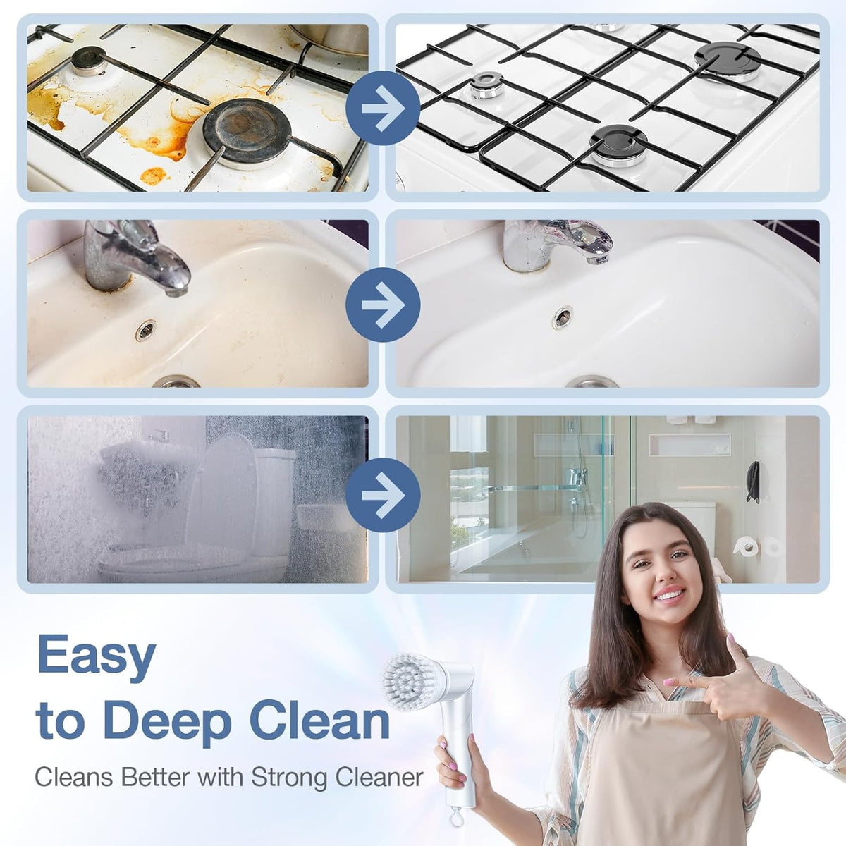 Labigo Electric Spin Scrubber LA5 Mini, Bathroom Scrubber Shower Scrubber for Cleaning Tub Tile Floor Window Kitchen Sink