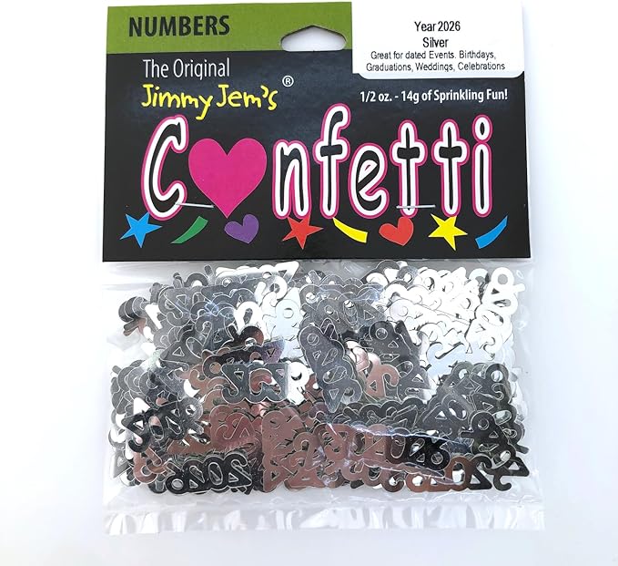 Confetti Year 2026 Silver - Retail Pack #7346 QS0