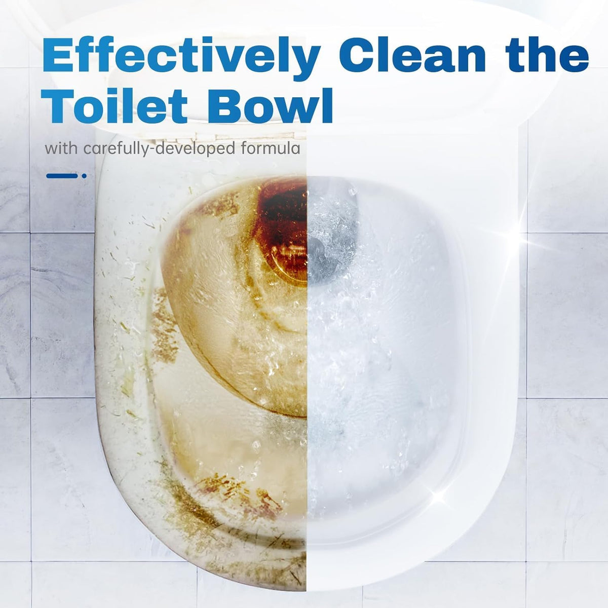 Vacplus Toilet Bowl Cleaner Tablets 80 PACK, Automatic Cleaners with Bleach, Slow-Releasing Toilet Tank Cleaners for Deodorizing & Descaling, Household Toilet Cleaners against Tough Stains
