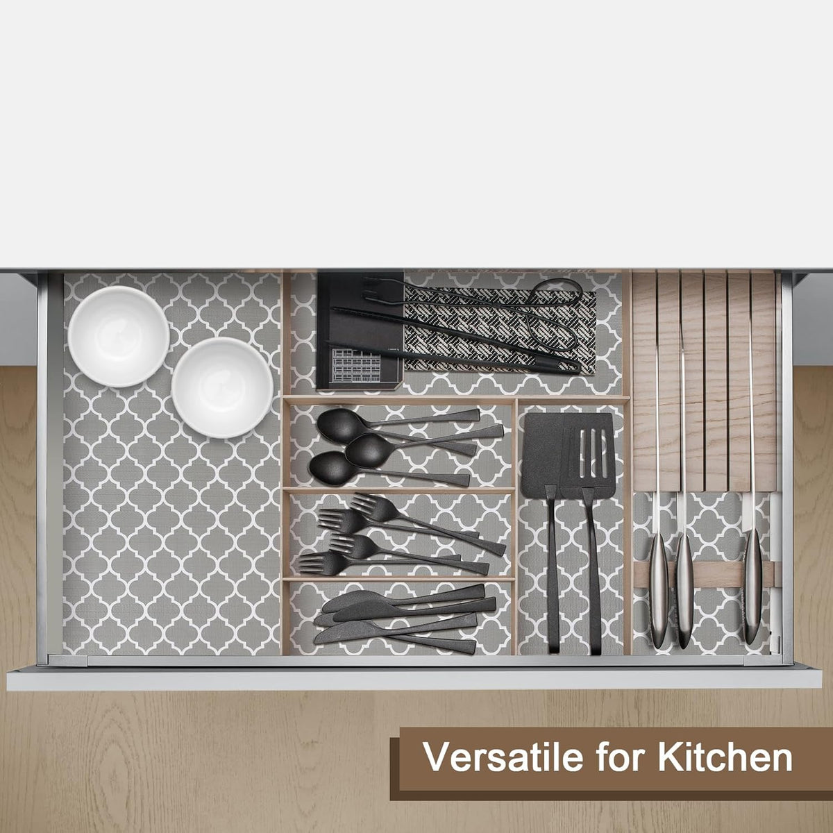OcePor Non-Adhesive Drawer and Shelf Liner 12IN x 20FT，Non Slip Cabinet and Cupboard Liner, Kitchen Cabinet Liners for Shelves, Waterproof Drawer Shelf Liners for Cabinets/Bathroom Cupboard