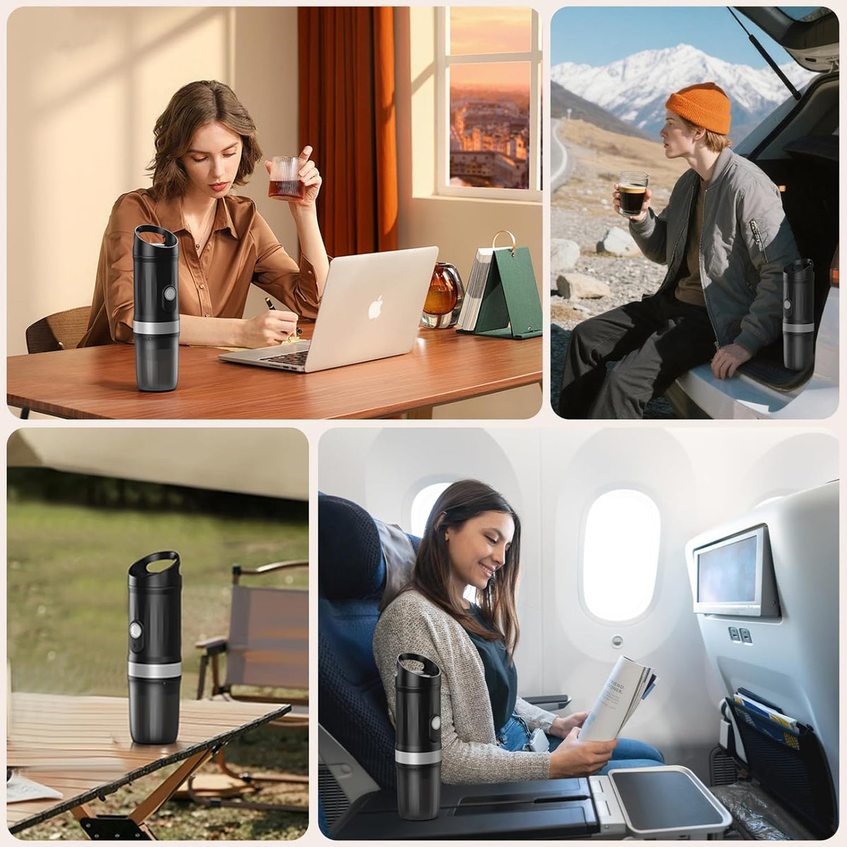 3-in-1 Portable Coffee Maker Fits For Ground Coffee & Capsule Pod(NS&DG),9600mAh&20Bar Mini Battery Espresso Machine For Camping, Office, RV, Travel