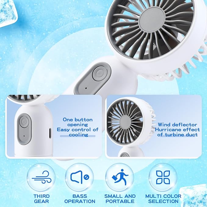 Rossesay 24 Pack Mini Portable Fan Bulk for Travel 3 Speeds, Rechargeable USB Battery Operated, Small Handheld Personal Eyelash Fans for Women Men Indoor Outdoor(Multicolor)