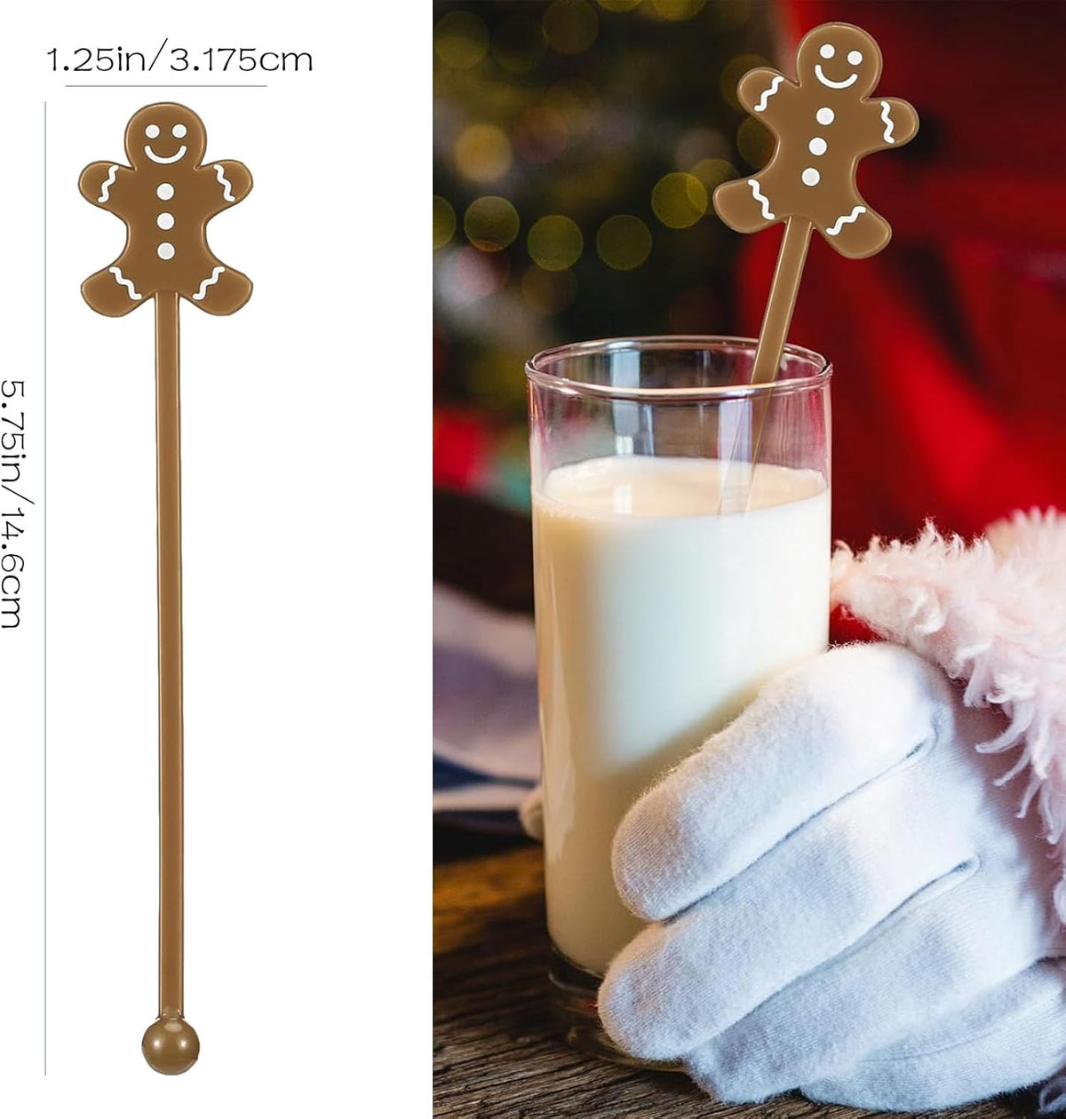 50 Pcs Christmas Drink Stirrers Xmas Coffee Stir Sticks Plastic Swizzle Sticks Cocktail Mixers for Holiday Party Supplies Hot Drinks Cocoa Bar