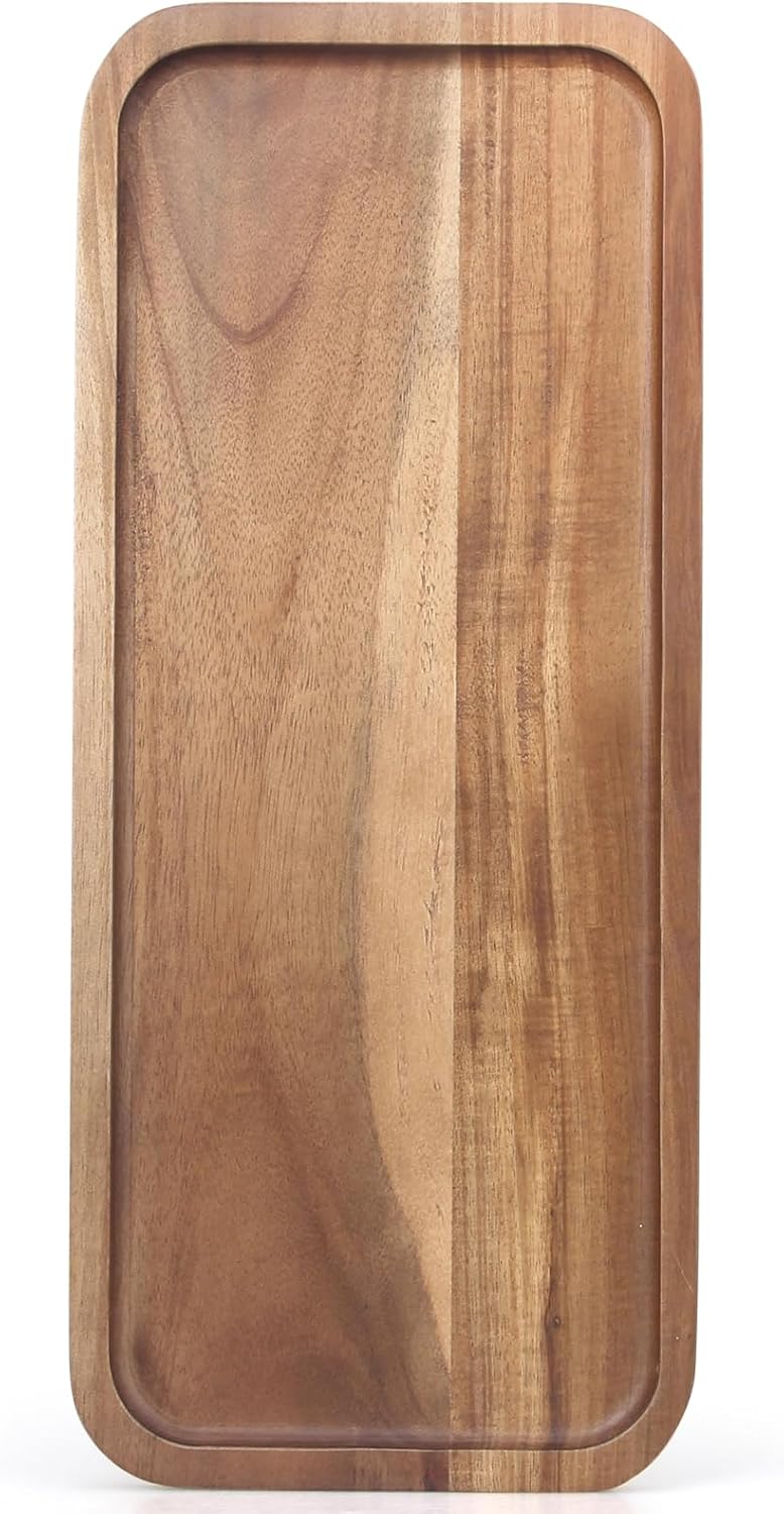 Small Wooden Serving Platters Acacia Charcuterie Boards Rectangle Wood Tray Home Decor Serving Cheese Board Appetizer Snack Plates Kitchen Dinner
