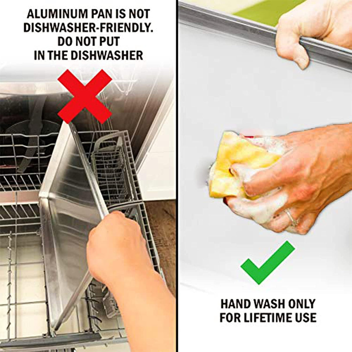 Kitchenatics Quarter Sheet Baking Pans, Premium Quality Aluminum Cookie Sheet Set - Oven Safe, Nonstick, Rimmed Cooking Trays