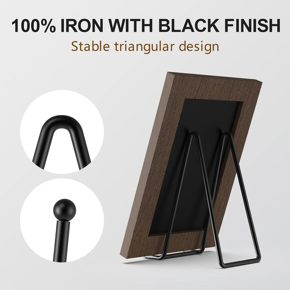 3 Pack 4.5 Inch Plate Stands for Display Metal Picture Stand Plate Holder