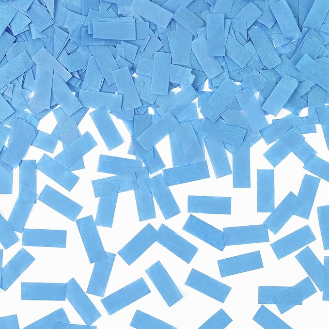 1.2LBS Confetti,Pale Sky Blue Biodegradable Confetti - Rectangular Fluttering Tissue Paper Confetti for Gender Reveal and Launcher use – Parties, Concerts and Weddings for Events