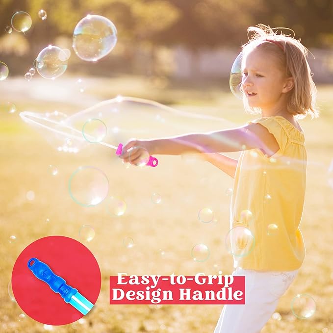 JOYIN 24 Pack 14.25’’ Bubble Wands Assortment, 6 Colors Giant Bubble Wands Party Favors Kids Summer Toys Outdoor Play Toys Games Christmas Birthday Party