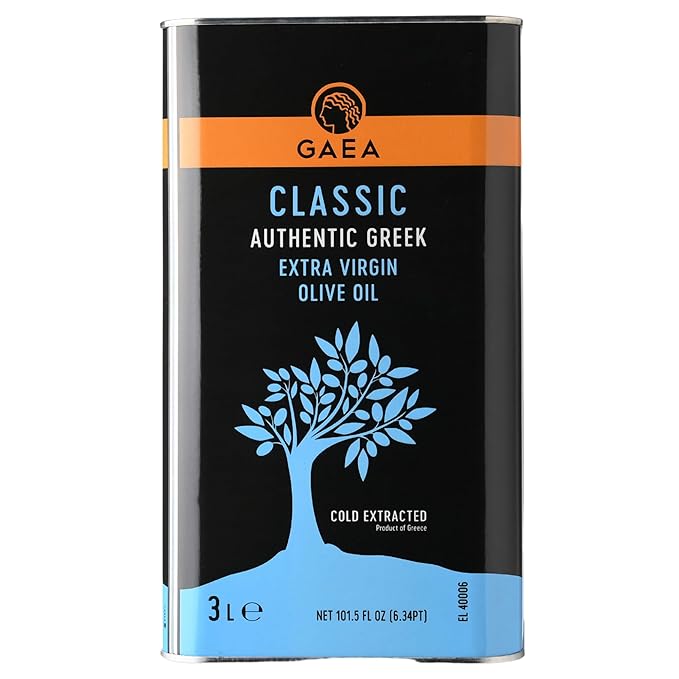 Gaea Classic Authentic Greek Extra Virgin Olive Oil, 101.5 fl oz (3L), Cold Extracted Olive Oil from Greece, Balanced Flavor for Cooking