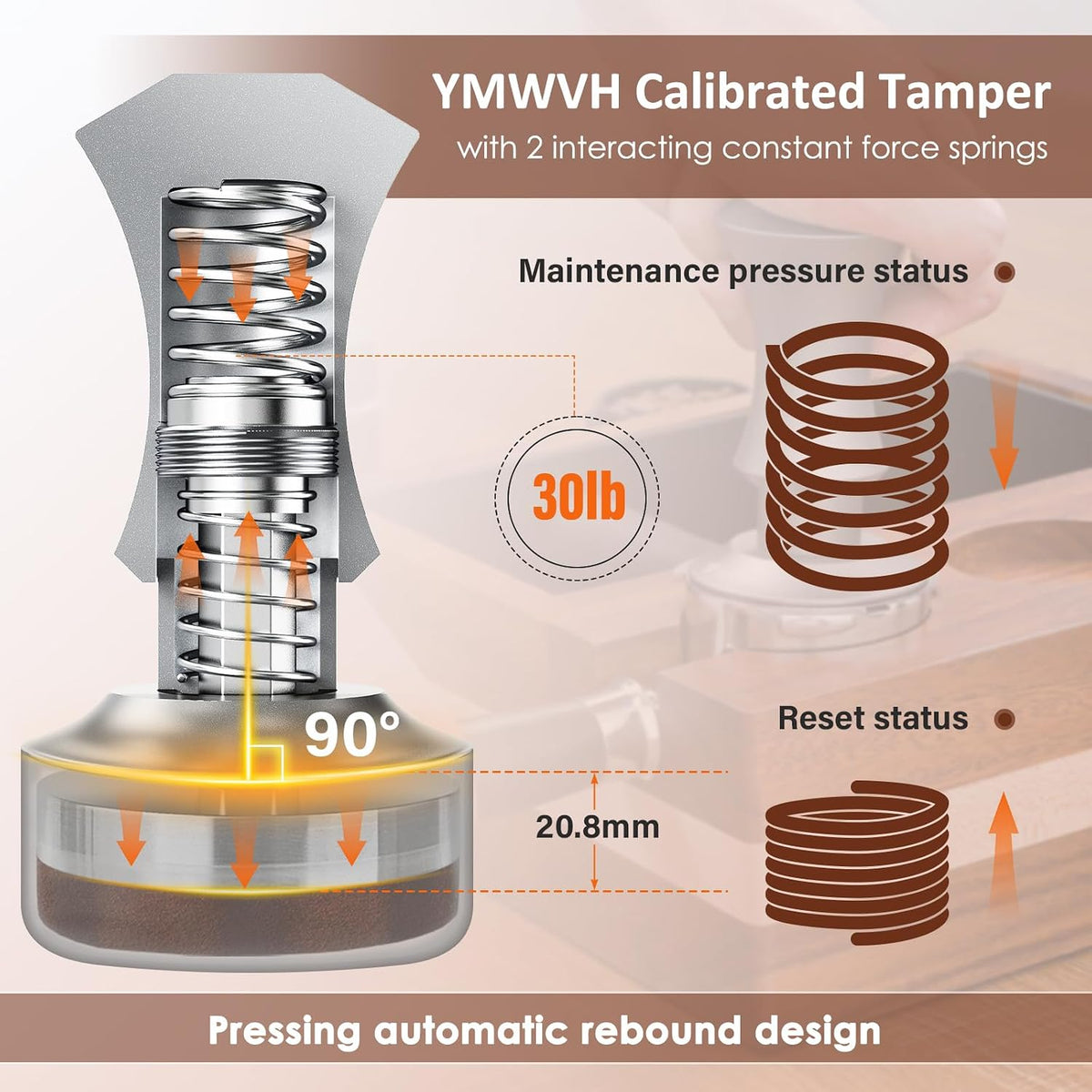 Espresso Tamper 53.3mm Barista Coffee Tamper