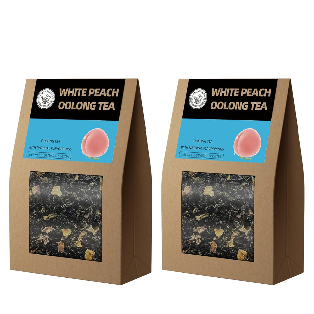 Hanfangling White Peach Oolong Tea, 2PCS, Refreshing, Fresh Sweetness of White Peach and Aromatic Taste of Oolong Tea