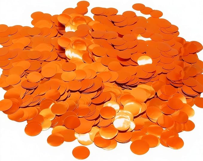 Orange Round Foil Confetti Beautiful Metallic Table Confetti for Fill balloons, Wedding,Birthday,Party,Festival Decoration(8000PCS)
