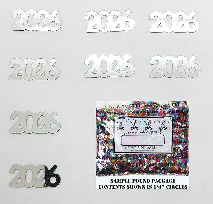 Confetti Year 2026 Silver - Half Pound (8 oz) #7346 Q08
