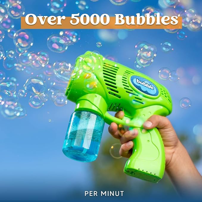JOYIN 2 Kids Bubble Gun with 2 Bottles Refill Solution, Bubble Machine Gun for Toddlers 1-3 Kids 4-8, Party Favors, Summer Toy, Outdoors, Easter, Birthday Gift