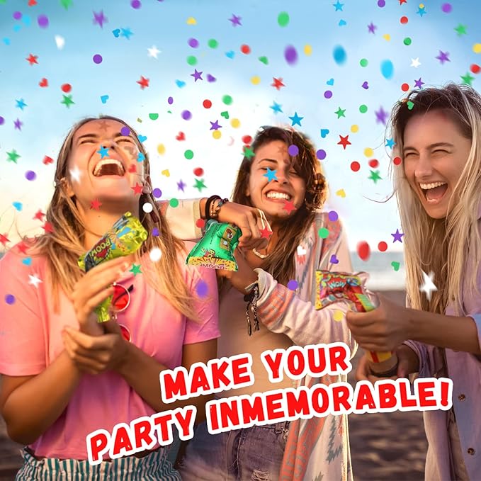 Hungdao 30 Pcs Fireworks Guns Handheld Confetti Poppers Happy New Year Wedding Birthday Graduation Baby Shower Anniversary Multicolor Inflatable Fireworks Gun Confetti Shooter for Party Supplies