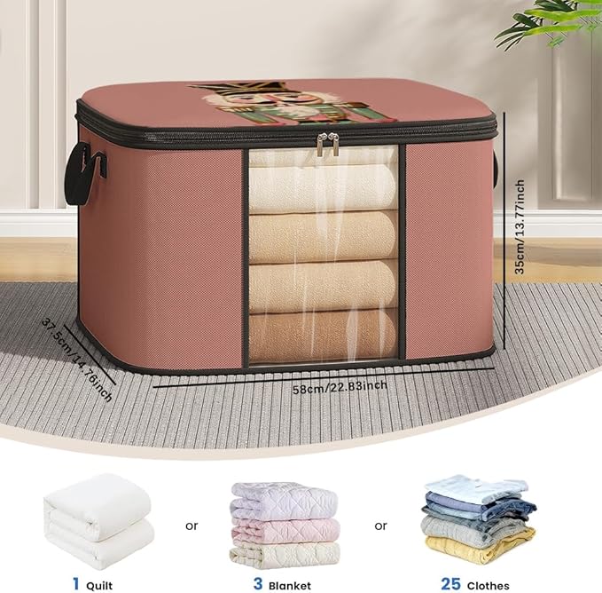 3pcs comforter blanket clothes sheet towel sweater pillow plush underbed storage,linen closet organization containers for bedroom,clear window storage tote bag,extra large portable moving boxes