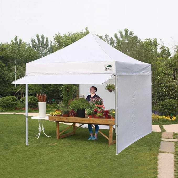 Eurmax USA 10x10 Pop Up Canopy,Commercial Tent with Patented No-Tip Rolling Bag,30sqft Extension Awning & 4 Zippered Removable Walls,UV & Water Resistant,Heavy Duty Instant Shelter Gazebo,Yellow