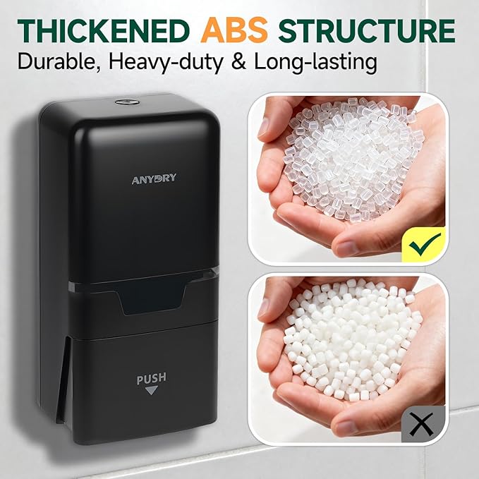 anydry Manual Liquid Soap Dispenser Wall Mount, 27oz (800 ml) Large Capacity for Commercial Bathroom