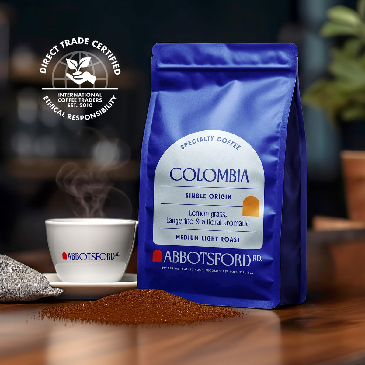 Colombia Ground Coffee, Single Origin Medium-Light Roast Coffee with Lemongrass, Tangerine & Floral Aromatic Notes, Colombian Specialty 12oz Bag