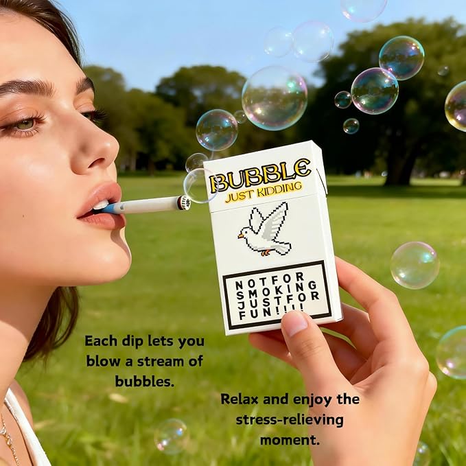 Bubble Blower Set with 2Wands and Refillable Bottle, Handheld Bubble Maker, Stress Relief Outdoor Bubble Toy, Fun Creative Gift for Men Women, WD