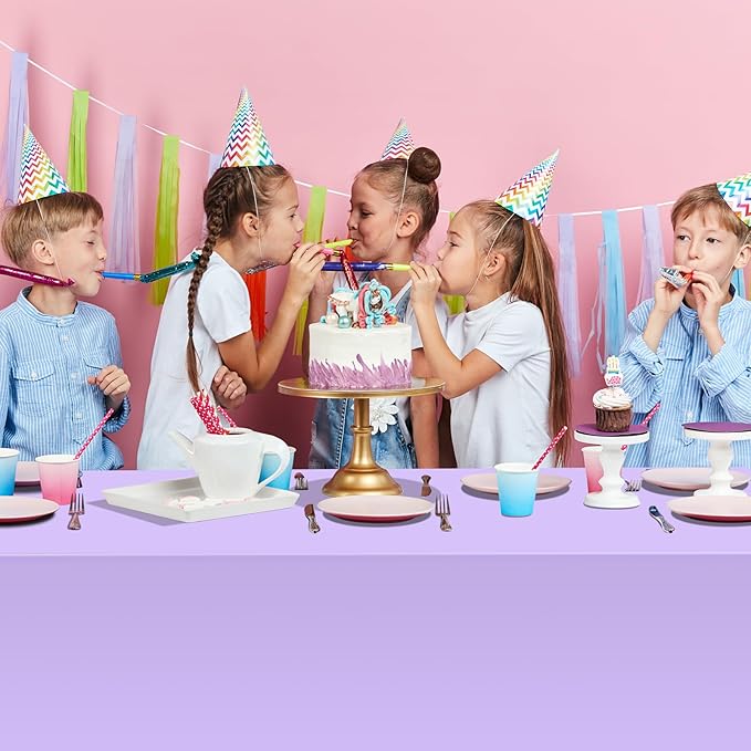 16 Pack Light Purple Plastic Tablecloth for Rectangle Tables, Premium Decorative Lavender Disposable Table Cloths for Parties, Rectangle Party Table Cover for Birthday Wedding Baby Shower, 54x108 Inch
