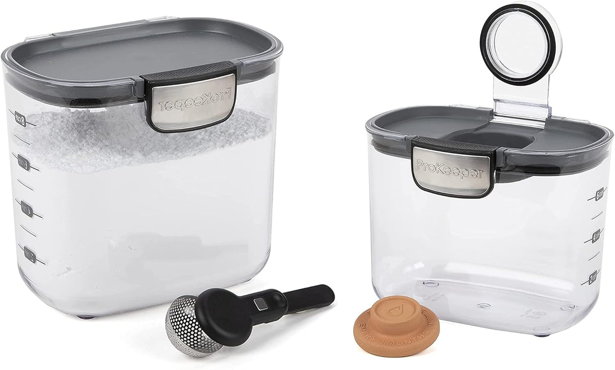 Progressive International ProKeeper+ Clear Plastic Airtight Food Baker's Kitchen Storage Organization Container Canister Set with Magnetic