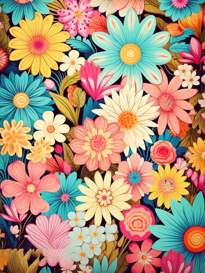 Large Floral Outdoor Rug for Patio Balcony Deck Camping Poolside Garden Machine Washable Waterproof Porch Backyard Outside Carpet 3x5 Blue Yellow Pink Flower Mat Easy Clean