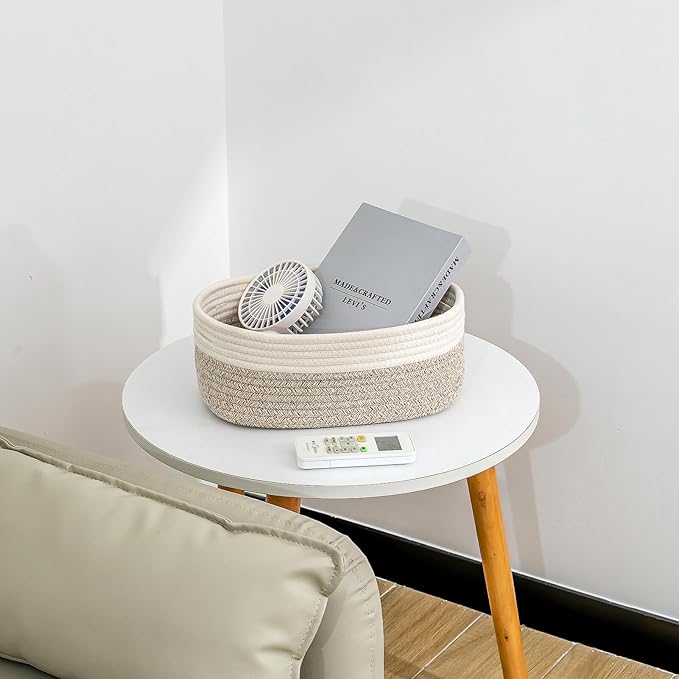 CubesLand Baskets for Shelves Storage,Cube Shelf Closet Storage Bins Set 3,Long-lasting &Skin-friendly Toy Basket Bin,Stylish Room Decor Basket,Woven Off White/Light Brown