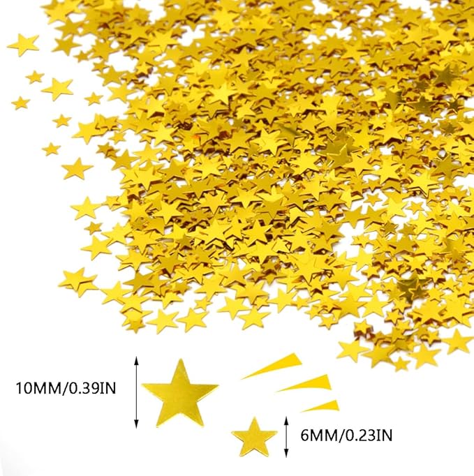 60g/2.1oz Foil Star Confetti Glitter Mixed Pack Metallic Foil Table Confetti Sparkle Sequins for Wedding,Party Decoration(Gold)