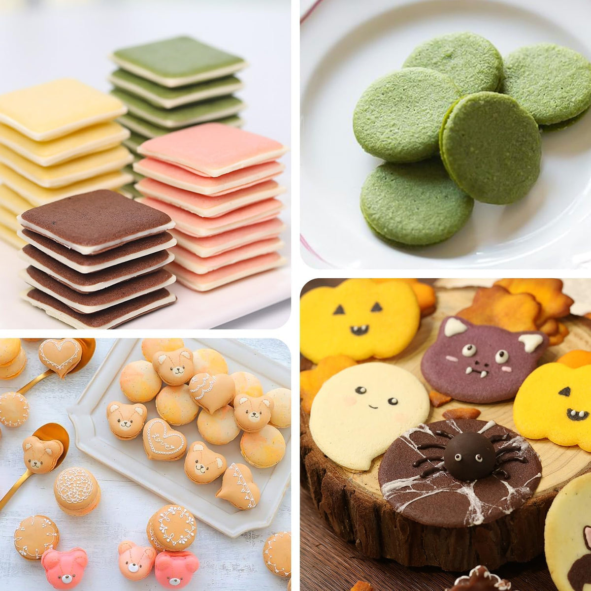 Qeleg 4Pcs Cookie Molds Chocolate Chablon Cookies Stencil Mold Set for Cake Decoration QLG116/120HBGJ2393/2396