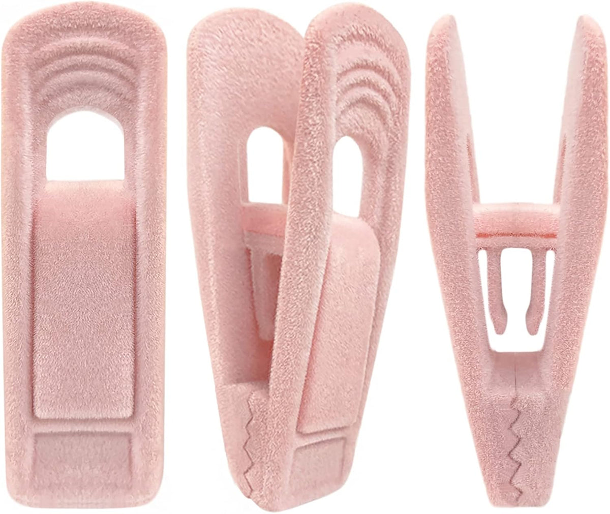 Light Pink Velvet Hangers Clips 40 PCS, Non-Slip Finger Clip for Pants Suit Skirt Velvet Hanger, Strong Flocking Hangers Clips
