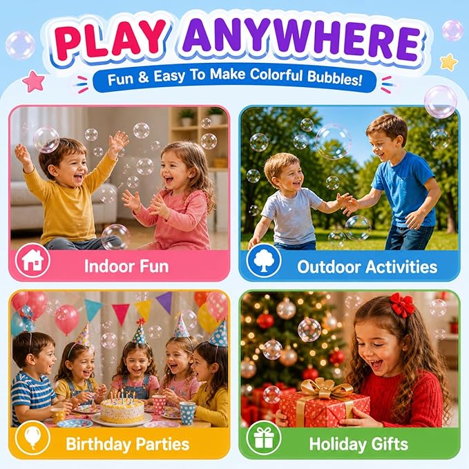 40 Pack Blow Plastic Bubbles Tubes for Kids – Magic Bubble Balloon Toys, 90s Nostalgia Blowing Bubble Ball Kit for Party Favors, Gifts, Outdoor Play & Craft Fun
