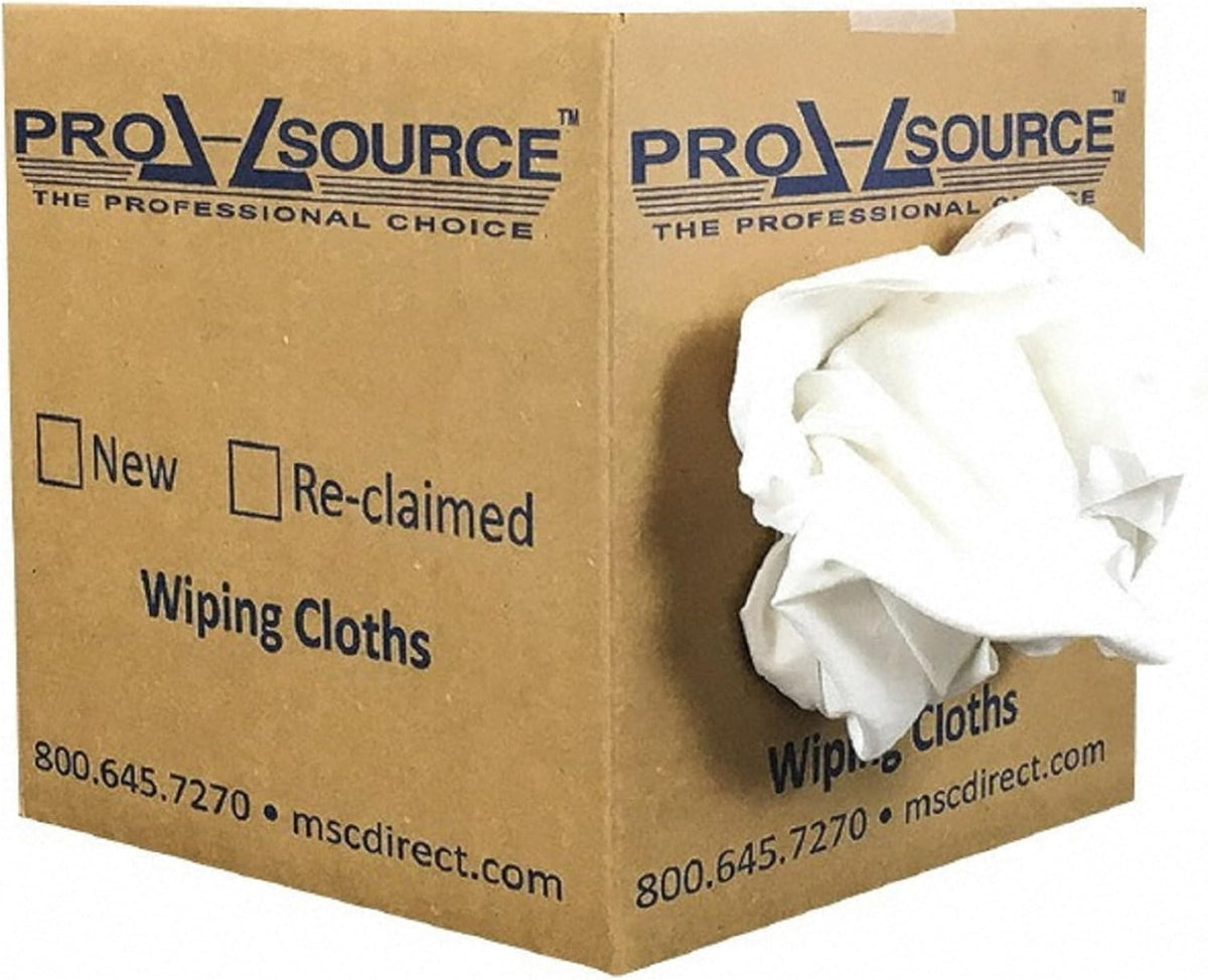 PRO SOURCE White Virgin Cotton Shop Rags: 10 lb Box (30 to 40 Cloths)