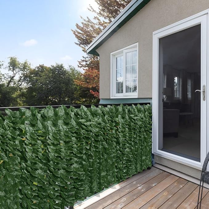 iCover Artificial Ivy Privacy Screen for Fence, 59x98in Strengthened Joint Prevent Leaves Falling Off, Faux Hedge Panels Greenery Vines, Decorative Fences for Outdoor, Garden