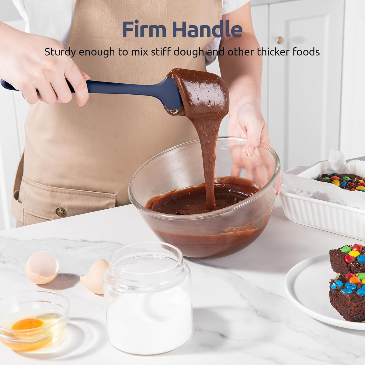 Heat Resistant Silicone Spatula Set: U-Taste 600ºF High Temp Seamless Food Grade Food Grade Flexible Rubber Silicon Kitchen Cooking Mixing Baking