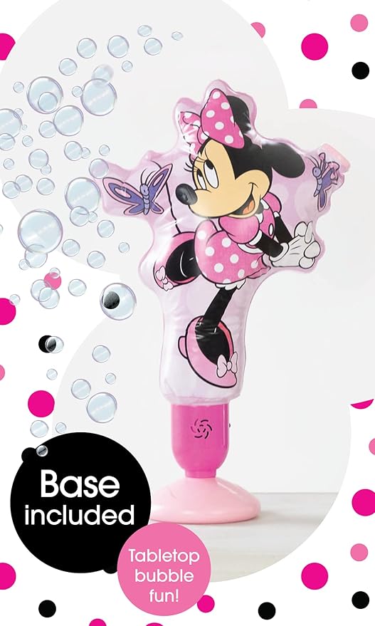 Minnie Mouse Bubble Machine Amazon Exclusive Huge Inflatable Bubble Machine for Kids Includes a Stand and Bonus 40oz of Bubble Solution 2 in 1 Play Pattern for Maximum Bubble Toy Fun
