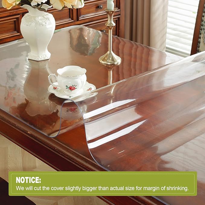 OstepDecor Clear Desk Pad, 16 x 16 Inch, PVC Table Protector, Anti-Static, Round Edge