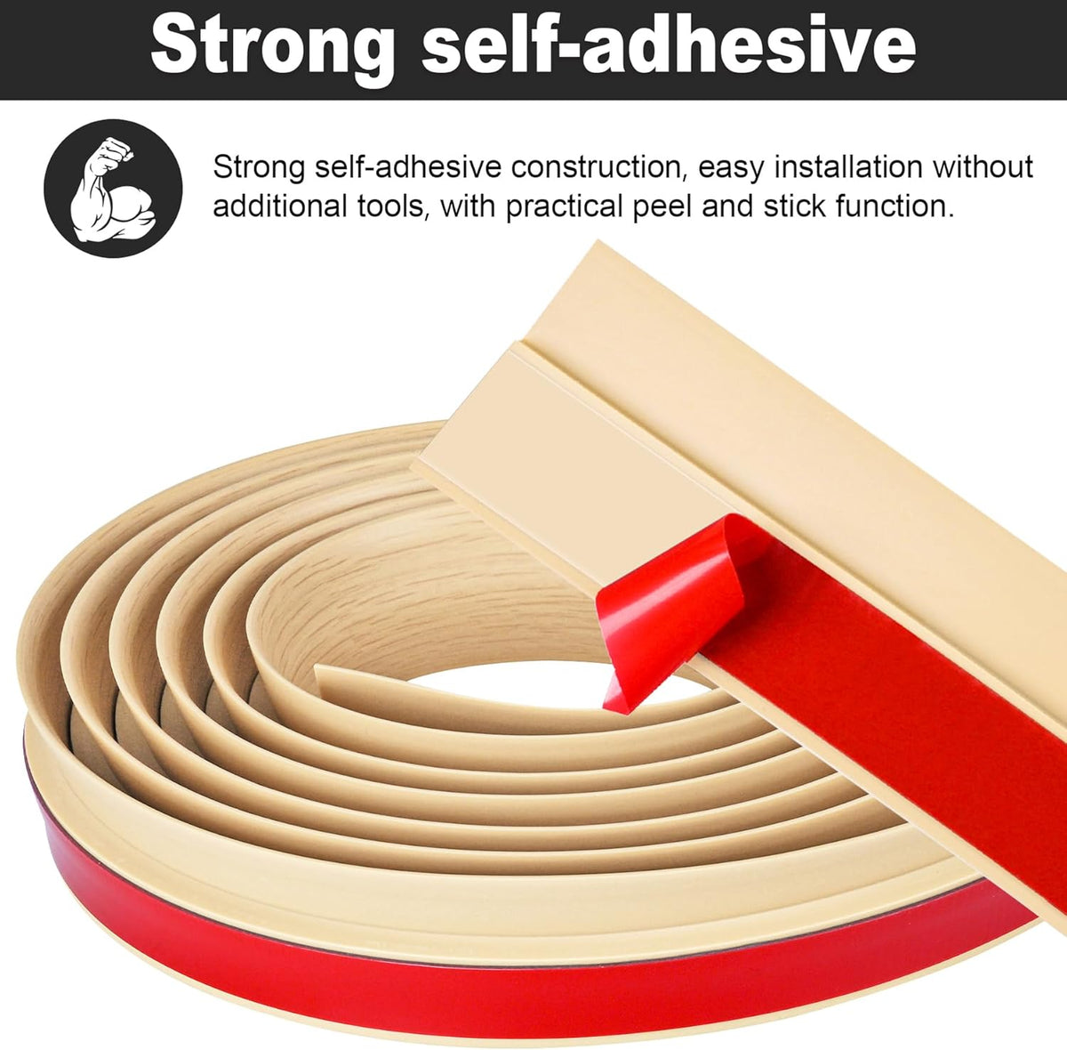 10Ft Carpet Floor Transition Strip, Self Adhesive Floor Edging Trim Strip, PVC Threshold Cover for Doorway, Floor Divider Strip Suitable for Threshold Height Less Than 5 mm - Beige Cream