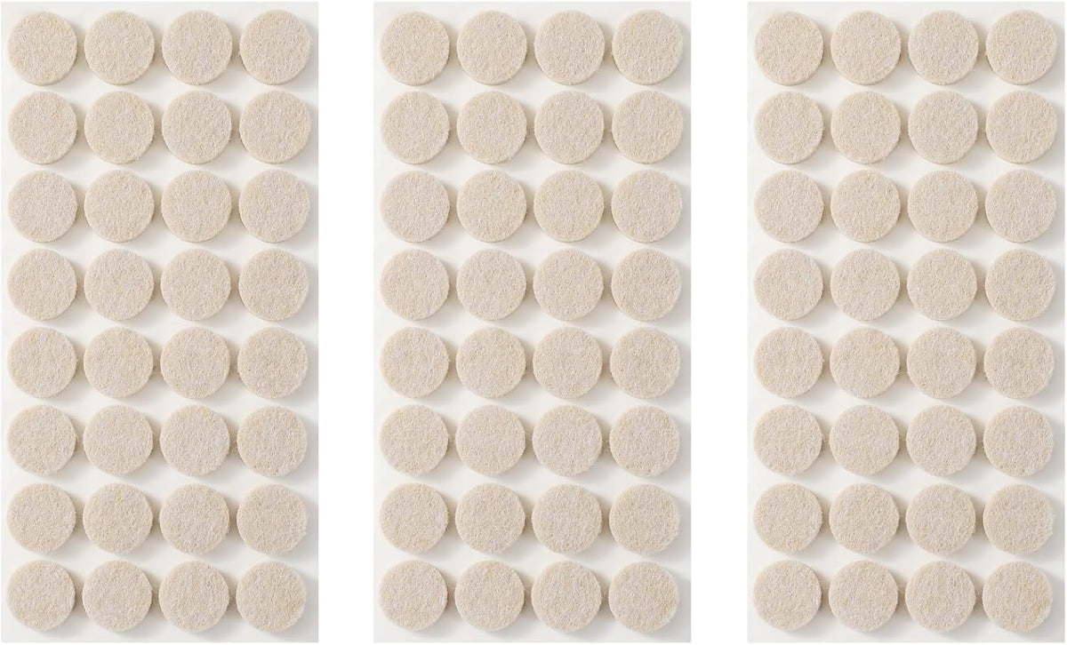Furnigear Felt Furniture Pads for Hardwood Floors - Self Adhesive Chair Felt Pads, Floor Protector for Furniture Feet, Furniture Sliders Moving Your Furniture Smoothly - Anti Scratch 96 Pcs 3/4" Round